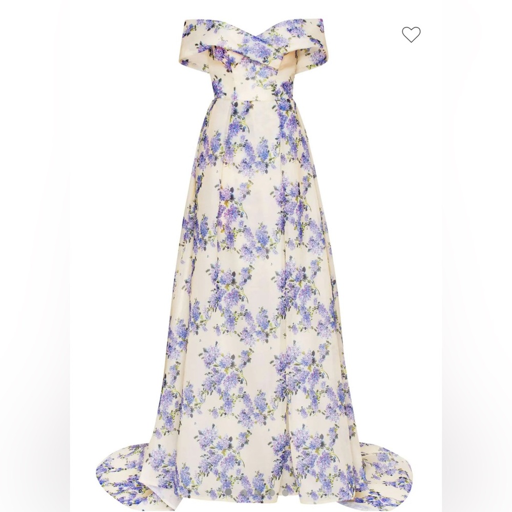 Milla Hydrangea Chic off-the-shoulder floral maxi dress ,Size S - Picture 4 of 11